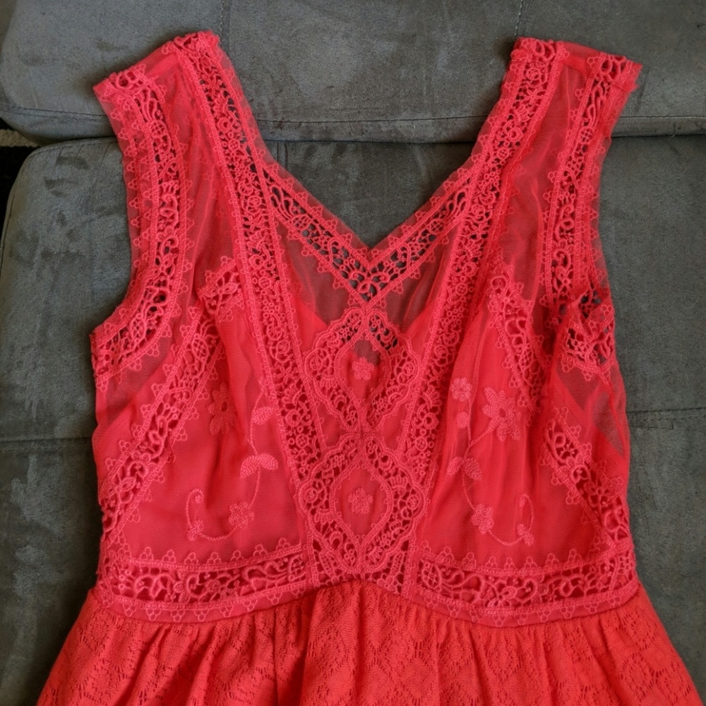 Free People red lace dress